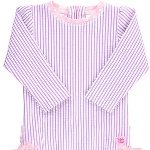 RuffleButts Baby/Toddler Girls Long Sleeve Swimsuit with UPF 50+ Sun Protection